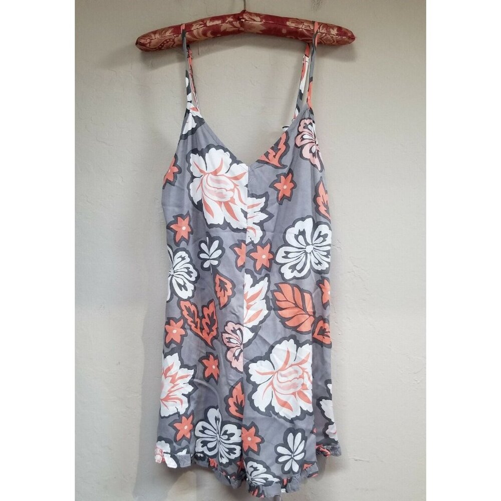 New Lucy Love Womens Ibiza Romper Shorts Small Floral Lace Up Summer Sleeveless